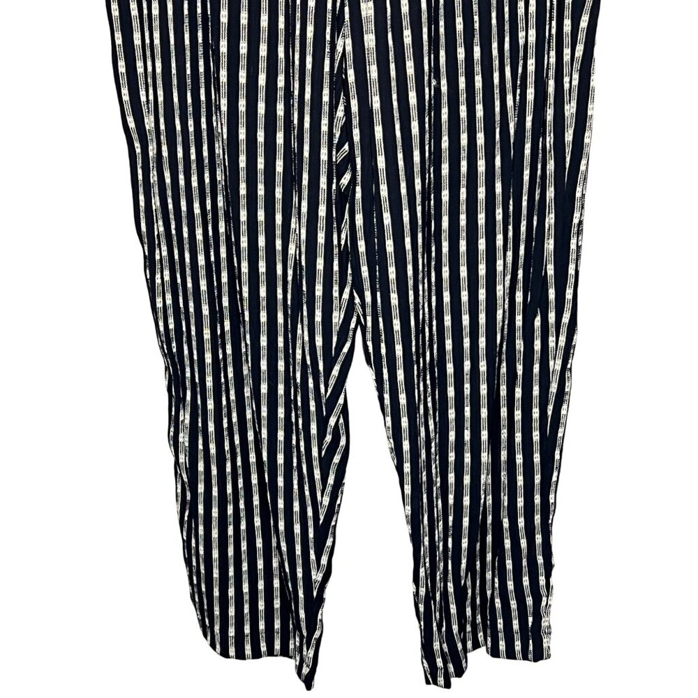 AKS dress pants 1XL black & white plaid stripe USA wide leg - Picture 4 of 10